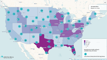 screenshot of banned books map